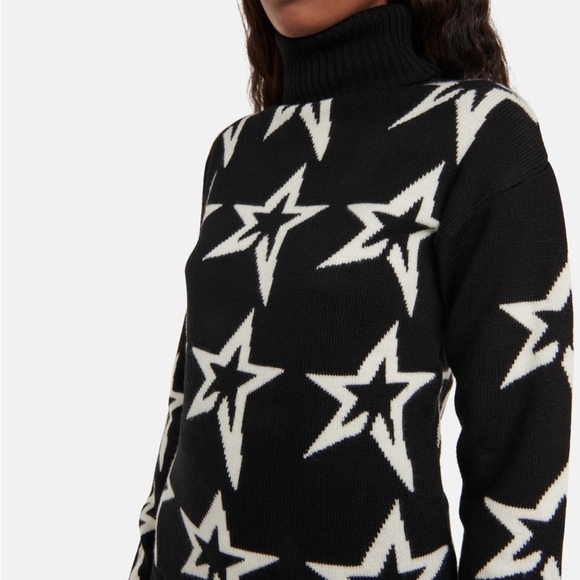 Perfect Moment stardust merino wool turtleneck sweater in black - Picture 1 of 5
